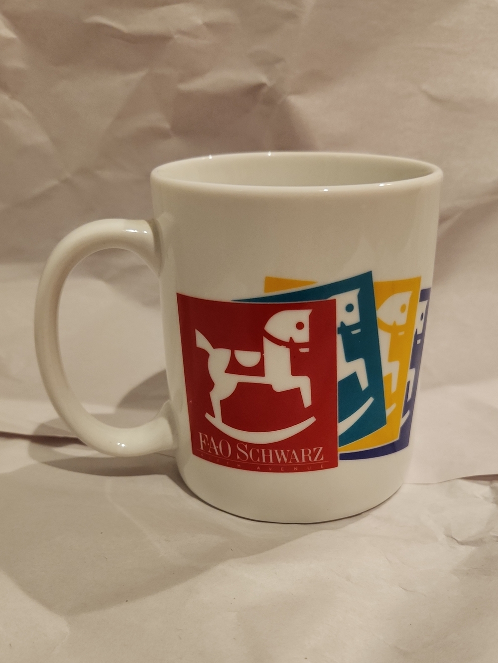 FAO Schwartz Ceramic Coffee Mug Cup Toy Company Rocking Horse 5th  Ave